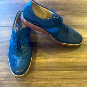 Cole‎ Haan Grand OS Men's size 10 blue suede leather Navy Lace Nylon Shoes